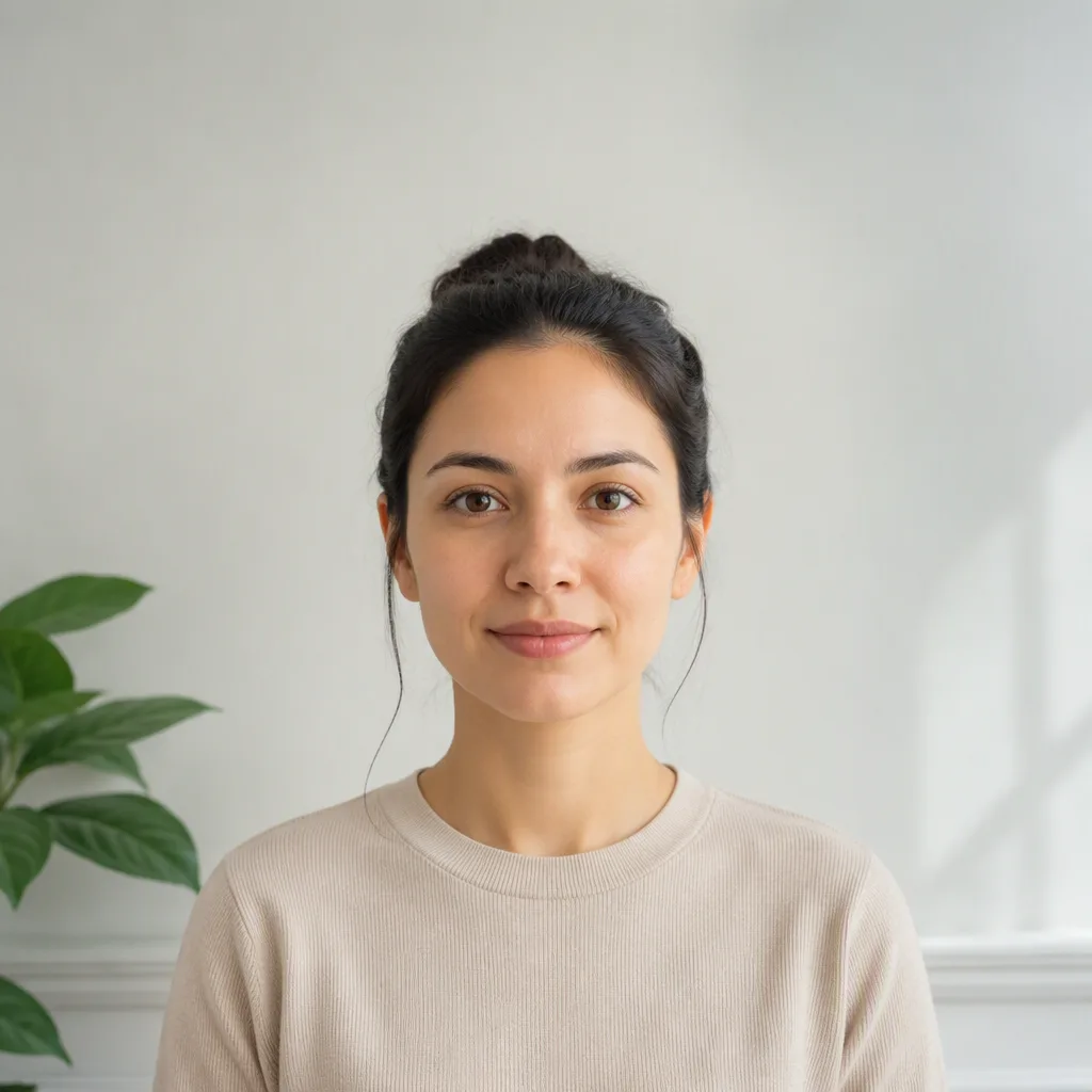Source portrait with enough room for passport photo cropping